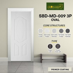 Frontiera SBD-MD-009 3P Oval Moulded Door Series Single Door/ Double Equal Door (With Primer Coating Only)