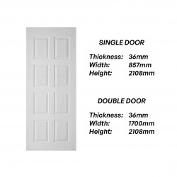 Frontiera SBD-MD-011 8P Traditional Moulded Door Series Single Door/ Double Equal Door (With Primer Coating Only) Frontiera SBD-MD-011 8P Traditional Moulded Door Series Single Door/ Double Equal Door (With Primer Coating Only)