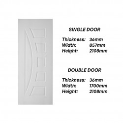 Frontiera SBD-MD-013 6P Clifton Moulded Door Series Single Door/ Double Equal Door (With Primer Coating Only) Frontiera SBD-MD-013 6P Clifton Moulded Door Series Single Door/ Double Equal Door (With Primer Coating Only)
