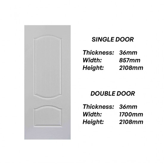 Frontiera SBD-MD-015 2P Bristol Moulded Door Series Single Door/ Double Equal Door (With Primer Coating Only)