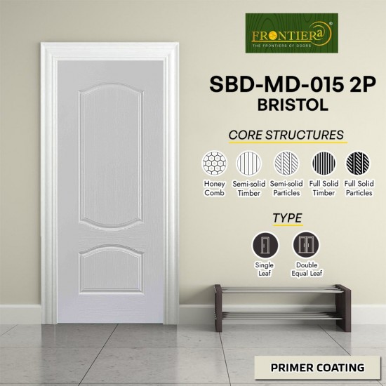 Frontiera SBD-MD-015 2P Bristol Moulded Door Series Single Door/ Double Equal Door (With Primer Coating Only)
