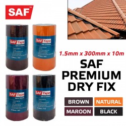 SAF Premium Dry Fix High Quality Self-Adhesive Flashing Tape With Bitumen Backing UV Resistant 1.5MM (T) x 300MM (W) x 10M (L)