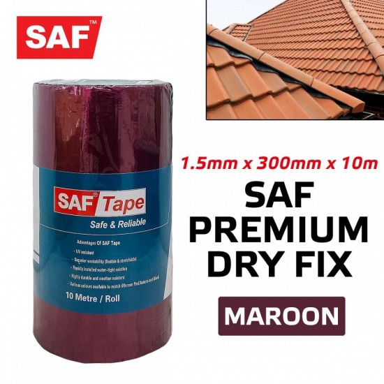 SAF Premium Dry Fix High Quality Self-Adhesive Flashing Tape With Bitumen Backing UV Resistant 1.5MM (T) x 300MM (W) x 10M (L)
