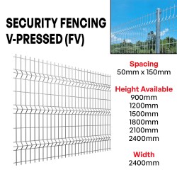 Security Fencing V-Pressed Welded Fence (FA) 50MM (VS) x 150MM (HS) x 2400MM (W)