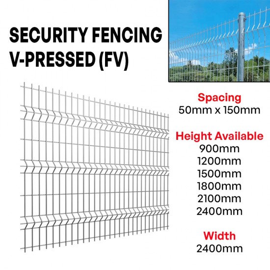 Security Fencing V-Pressed Welded Fence (FA) 50MM (VS) x 150MM (HS) x 2400MM (W) Security Fencing V-Pressed Welded Fence (FA) 50MM (VS) x 150MM (HS) x 2400MM (W)