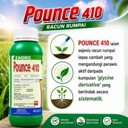 1L Pounce 410 Racun Rumput/Racun Rumpai (Kelas III) 1L Pounce 410 Racun Rumput/Racun Rumpai (Kelas III)