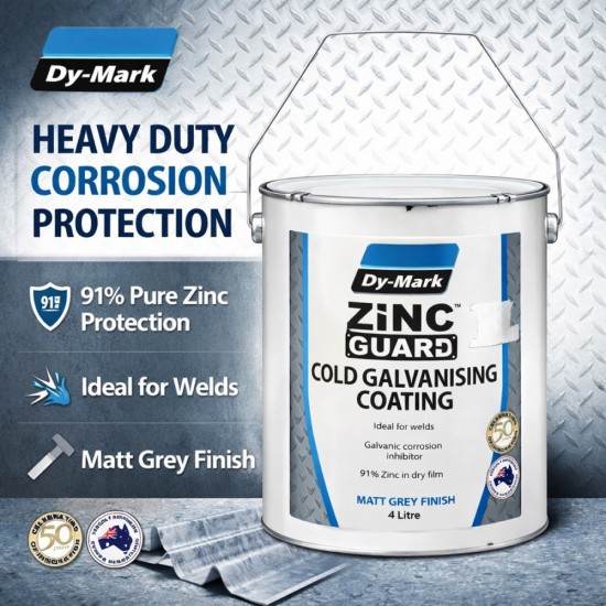 Dy-Mark Zinc Guard Cold Galvanising Coating 4L - Matt Grey Finish