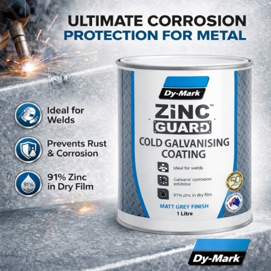 Dy-Mark Zinc Guard Cold Galvanising Coating 1L - Matt Grey Finish