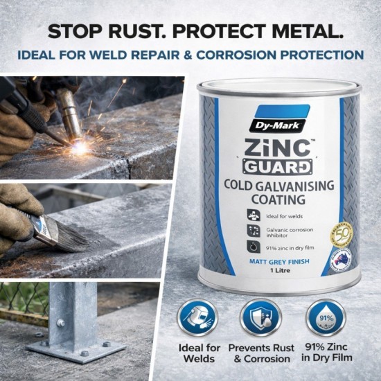 Dy-Mark Zinc Guard Cold Galvanising Coating 1L - Matt Grey Finish