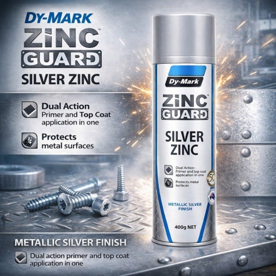 Dy-Mark Zinc Guard Silver Zinc 400G - Metallic Silver Finish Dy-Mark Zinc Guard Silver Zinc 400G - Metallic Silver Finish