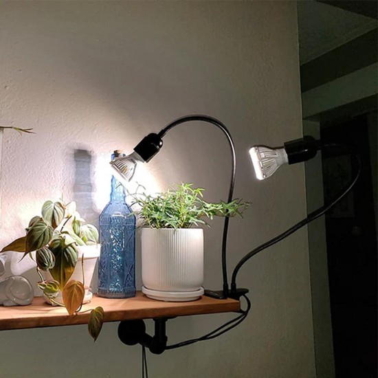 Sansi 10W Adjustable 2-Head Clip-On Light Holder + 2x 10W LED Grow Light