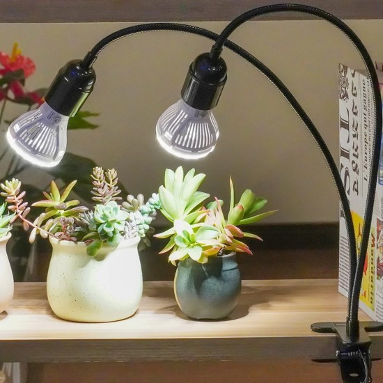 Sansi 10W Adjustable 2-Head Clip-On Light Holder + 2x 10W LED Grow Light