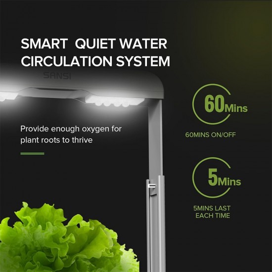 Sansi 20W Hydroponics Growing System Indoor Garden with LED Grow Light Plants