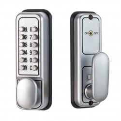Home Store #600 Push Button Lock Keyless Entry Door Lock With Keypad (Generation 3) - Satin Chrome Home Store #600 Push Button Lock Keyless Entry Door Lock With Keypad (Generation 3) - Satin Chrome