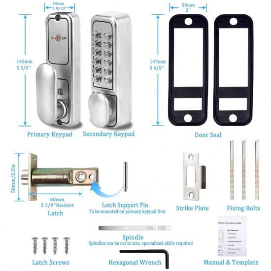 Home Store #600 Push Button Lock Keyless Entry Door Lock With Keypad (Generation 3) - Satin Chrome Home Store #600 Push Button Lock Keyless Entry Door Lock With Keypad (Generation 3) - Satin Chrome
