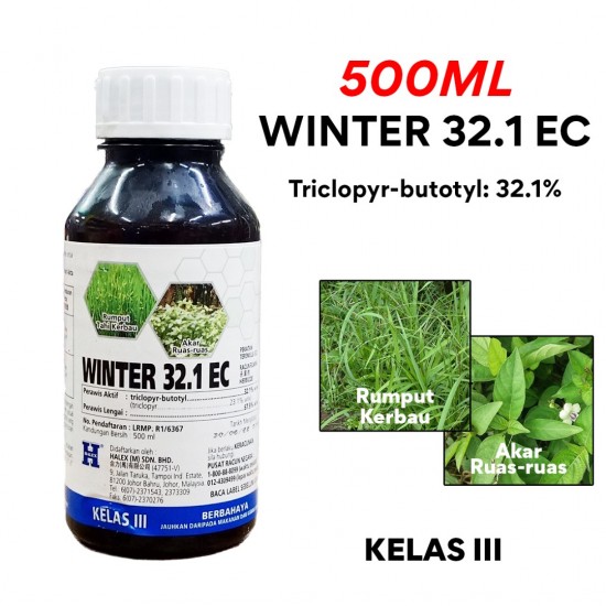 500ML Winter 32.1 EC Racun Rumput/Racun Rumpai (Kelas III) 500ML Winter 32.1 EC Racun Rumput/Racun Rumpai (Kelas III)