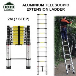 Home Store Aluminium Telescopic Single Extension Ladder 2M (7 Step)
