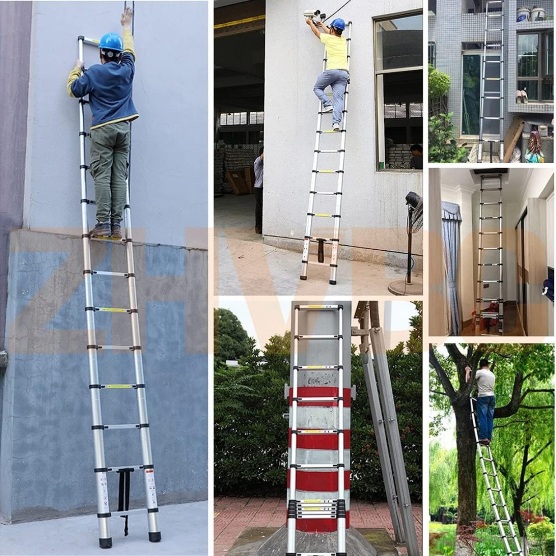 Home Store Aluminium Telescopic Single Extension Ladder 2M (7 Step)