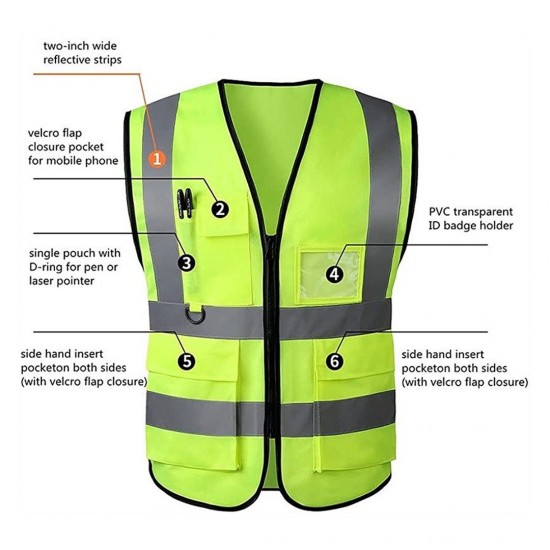 Selamat SV1200 (Yellow)/SV1201 (Orange) Reflective Safety Vest With Zip & Multiple Pocket - Size XXL Selamat SV1200 (Yellow)/SV1201 (Orange) Reflective Safety Vest With Zip & Multiple Pocket - Size XXL