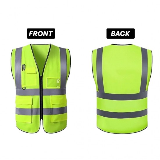 Selamat SV1200 (Yellow)/SV1201 (Orange) Reflective Safety Vest With Zip & Multiple Pocket - Size XXL Selamat SV1200 (Yellow)/SV1201 (Orange) Reflective Safety Vest With Zip & Multiple Pocket - Size XXL