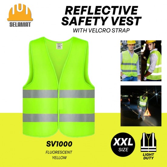 Selamat SV1000/SV1001 Fluorescent Yellow/Fluorescent Orange Reflective Safety Vest With Velcro Strap Selamat SV1000/SV1001 Fluorescent Yellow/Fluorescent Orange Reflective Safety Vest With Velcro Strap