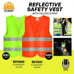 Selamat SV1000/SV1001 Fluorescent Yellow/Fluorescent Orange Reflective Safety Vest With Velcro Strap