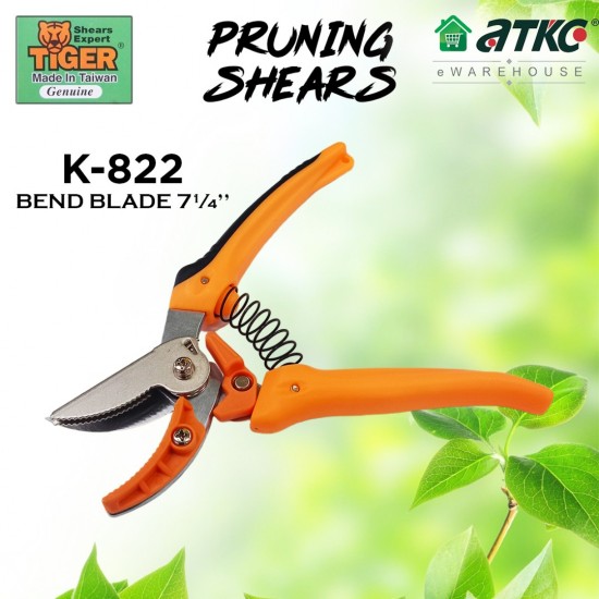 Tiger K-822 Bend Blade Pruning Shears Cut & Hold 7 1/4'' | Gunting Pokok | Flower Cutter Tiger K-822 Bend Blade Pruning Shears Cut & Hold 7 1/4'' | Gunting Pokok | Flower Cutter