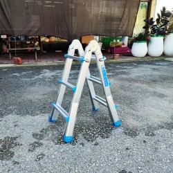 Home Store Aluminium Multipurpose Household Ladder 3 Step 3FT Extended 'A' Shape to 4.7FT, Straight Length 9.5FT Home Store Aluminium Multipurpose Household Ladder 3 Step 3FT Extended 'A' Shape to 4.7FT, Straight Length 9.5FT