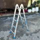 Home Store Aluminium Multipurpose Household Ladder 3 Step 3FT Extended 'A' Shape to 4.7FT, Straight Length 9.5FT
