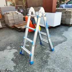 Home Store Aluminium Multipurpose Household Ladder 4 Step 3.8FT Extended 'A' Shape to 6.4FT, Straight Length 13FT Home Store Aluminium Multipurpose Household Ladder 4 Step 3.8FT Extended 'A' Shape to 6.4FT, Straight Length 13FT