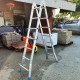 Home Store Aluminium Multipurpose Household Ladder 4 Step 3.8FT Extended 'A' Shape to 6.4FT, Straight Length 13FT