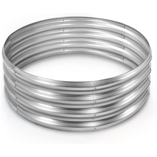 Home Store Type 1A Galvanized Raised Garden Bed 900MM (D) x 290MM (H) - Round Home Store Type 1A Galvanized Raised Garden Bed 900MM (D) x 290MM (H) - Round