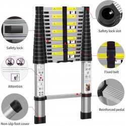 Home Store Aluminium Telescopic Single Extension Ladder 6.3M (16 Step) Home Store Aluminium Telescopic Single Extension Ladder 6.3M (16 Step)