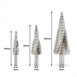 Home Store 3PCS HSS Step Drill Bit Set Hole Saw (4-12MM, 4-20MM, 4-32MM) Home Store 3PCS HSS Step Drill Bit Set Hole Saw (4-12MM, 4-20MM, 4-32MM)