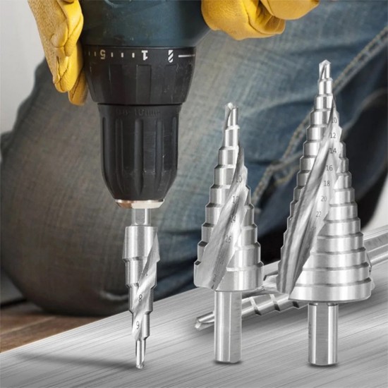 Home Store 3PCS HSS Step Drill Bit Set Hole Saw (4-12MM, 4-20MM, 4-32MM) Home Store 3PCS HSS Step Drill Bit Set Hole Saw (4-12MM, 4-20MM, 4-32MM)