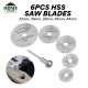 Home Store Mini Saw Blades Rotary Tool HSS Circular Saw Cutting Disc 22MM/ 25MM/ 32MM/ 35MM/ 44MM (D) x 6.35MM (BD) x 0.8MM (T) - 6PCS/SET Home Store Mini Saw Blades Rotary Tool HSS Circular Saw Cutting Disc 22MM/ 25MM/ 32MM/ 35MM/ 44MM (D) x 6.35MM (BD) x 0.8MM (T) - 6PCS/SET