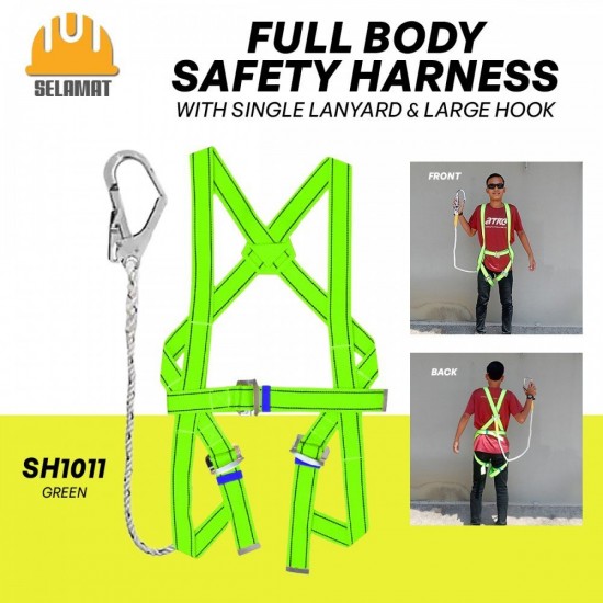 Selamat SH1011 Full Body Safety Harness With Single Lanyard & Large Hook Selamat SH1011 Full Body Safety Harness With Single Lanyard & Large Hook