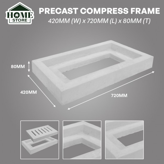 Home Store Precast Compress Frame 420MM (W) x 720MM (L) x 80MM (T) With Reinforment Y10SQ Steel Bars & Fibre Strands For Slab Size 300MM (W) x 600MM (L) x 50MM (T) Home Store Precast Compress Frame 420MM (W) x 720MM (L) x 80MM (T) With Reinforment Y10SQ Steel Bars & Fibre Strands For Slab Size 300MM (W) x 600MM (L) x 50MM (T)