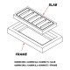 Home Store Precast Compress Frame 420MM (W) x 720MM (L) x 80MM (T) With Reinforment Y10SQ Steel Bars & Fibre Strands For Slab Size 300MM (W) x 600MM (L) x 50MM (T) Home Store Precast Compress Frame 420MM (W) x 720MM (L) x 80MM (T) With Reinforment Y10SQ Steel Bars & Fibre Strands For Slab Size 300MM (W) x 600MM (L) x 50MM (T)