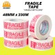 Selamat OPP Tape Fragile Handle With Care Self-Adhesive Red/White 48MM (W) x 230M (L) - 1PC Selamat OPP Tape Fragile Handle With Care Self-Adhesive Red/White 48MM (W) x 230M (L) - 1PC