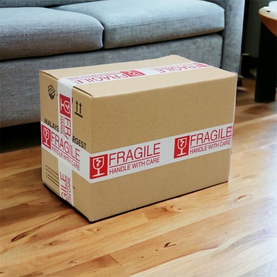 Selamat OPP Tape Fragile Handle With Care Self-Adhesive Red/White 48MM (W) x 230M (L) - 1PC Selamat OPP Tape Fragile Handle With Care Self-Adhesive Red/White 48MM (W) x 230M (L) - 1PC