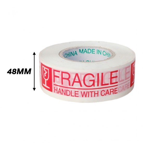 Selamat OPP Tape Fragile Handle With Care Self-Adhesive Red/White 48MM (W) x 230M (L) - 1PC Selamat OPP Tape Fragile Handle With Care Self-Adhesive Red/White 48MM (W) x 230M (L) - 1PC