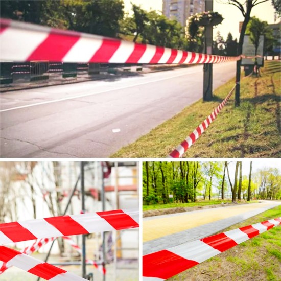 Selamat Barrier Tape Awas/Caution Non-Adhesive Barricade Warning Ribbon Tape Red/White 70MM (W) x 100M - 1PC Selamat Barrier Tape Awas/Caution Non-Adhesive Barricade Warning Ribbon Tape Red/White 70MM (W) x 100M - 1PC
