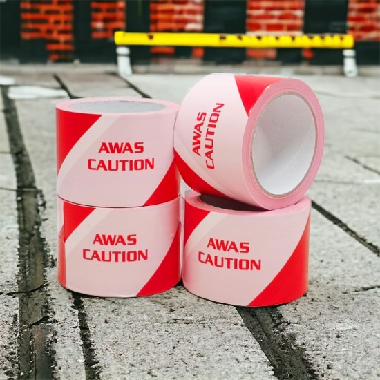 Selamat Barrier Tape Awas/Caution Non-Adhesive Barricade Warning Ribbon Tape Red/White 70MM (W) x 100M - 1PC Selamat Barrier Tape Awas/Caution Non-Adhesive Barricade Warning Ribbon Tape Red/White 70MM (W) x 100M - 1PC