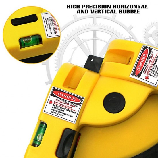 Home Store LL300 Square 90 Degree Right Angle Infrared Laser Level With Suction Cup (Yellow)