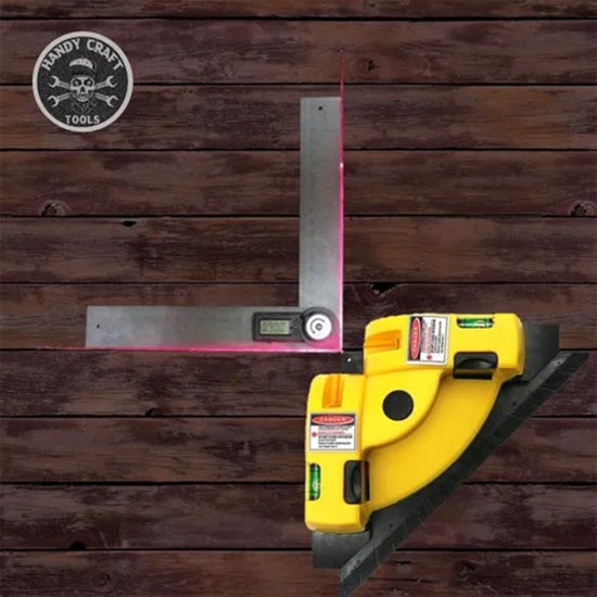 Home Store LL300 Square 90 Degree Right Angle Infrared Laser Level With Suction Cup (Yellow)