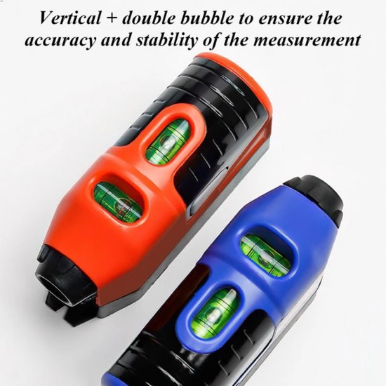 [Random Color] Home Store LL400 Mini Pocket Size Vertical Single Laser Line Level With 2-Way Level Bubbles (Orange/Blue)
