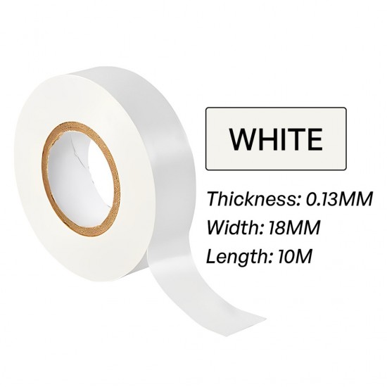 Mileqi PVC Electrical Insulation Tape 18MM (W) x 10M (L) x 0.13MM (T) - Black, Red, White, Yellow Mileqi PVC Electrical Insulation Tape 18MM (W) x 10M (L) x 0.13MM (T) - Black, Red, White, Yellow