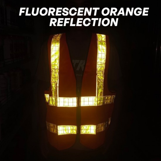 Selamat SV1300 (Fluorescent Yellow)/SV1301 (Fluorescent Orange) High Visibility Reflective Safety Vest With Zip - Size XXL Selamat SV1300 (Fluorescent Yellow)/SV1301 (Fluorescent Orange) High Visibility Reflective Safety Vest With Zip - Size XXL