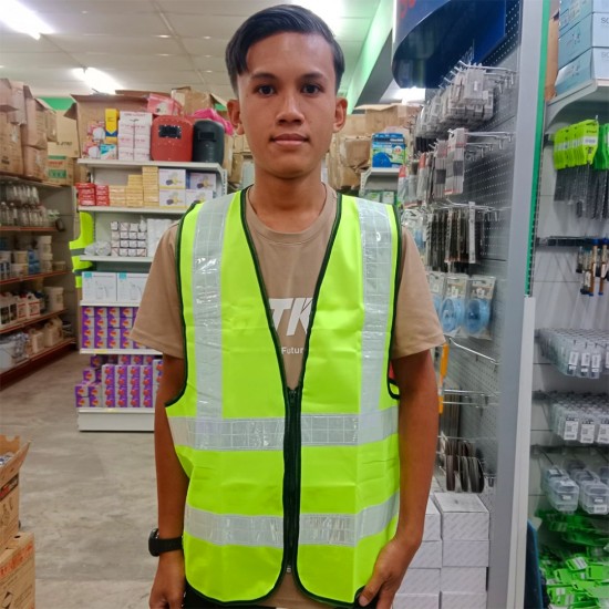 Selamat SV1300 (Fluorescent Yellow)/SV1301 (Fluorescent Orange) High Visibility Reflective Safety Vest With Zip - Size XXL Selamat SV1300 (Fluorescent Yellow)/SV1301 (Fluorescent Orange) High Visibility Reflective Safety Vest With Zip - Size XXL